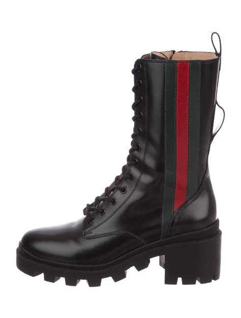 gucci combat boots women's|high heel gucci boots women.